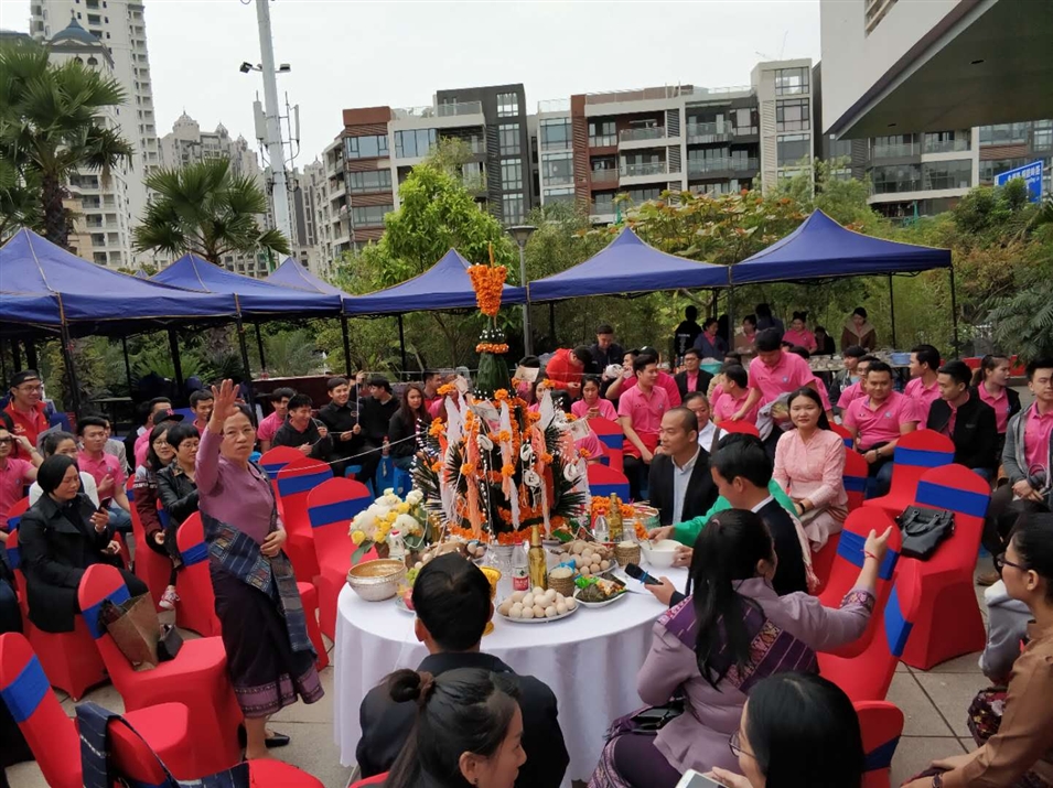 老撾駐南寧總領事館2018年新年拴線祝福儀式現場